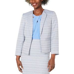 Kasper Women's Light Blue Textured Jacket